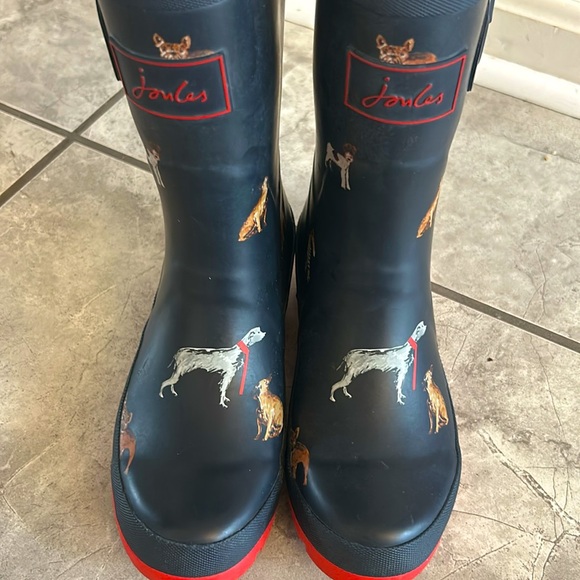 Joules Molly Rain Boots Navy Dog Print - Picture 5 of 7